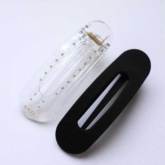 Hair Claw Clip Thick Thin Hair Strong Teeth 2-Pack Black Clear main image 4